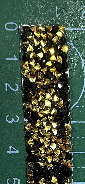 Rhinestone Ribbon Gold & Black